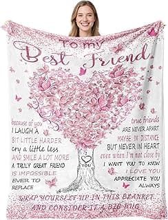 Presentes de aniversário de melhor amiga para mulheres, cobertor de ideias de presentes de aniversário para mulheres, presente de amizade para amigas, presente de amizade para amigas de formatura, Dia