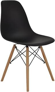Ecom Home - Cadeira Charles Eames Eiffel Cadeira com Pés de Madeira PP Eiffel Wood Moderna de Alto Padrão