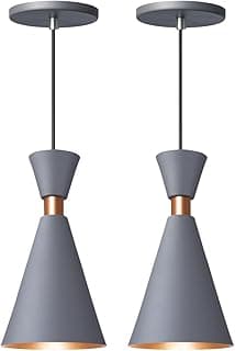 Kit 2 Pendente Lustre Luminária Mini Pequim Cinza 24cm