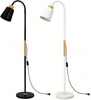 Luminária de Chão Articulada 1,60m – Abajur de Piso com Cúpula Direcionável para Sala, Quarto e Escritório – Preto Bivolt