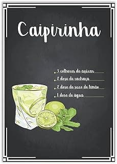 Placa Decorativa A4 Bar Bebidas Drink Caipirinha Decoração