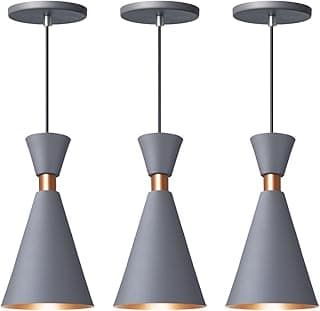 Kit 3 Pendente Lustre Luminária Mini Pequim Cinza 24cm