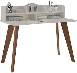 Escrivaninha com nichos SOFIA cor Off White/Cedro - Artely