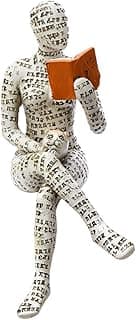 Yahu Lando Estatueta feminina de leitura, estátua de pensador, decoração de estante moderna, escultura estética, decoração de quarto, decoração abstrata moderna em prateleira, mesa para sala de estar,