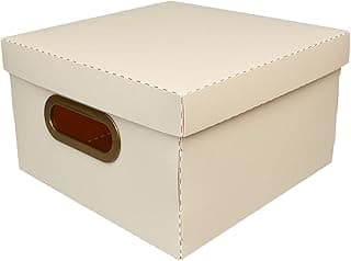 Caixa Organizadora Linho, 25x25x15 cm, Rosa Claro, Pequena, Protea