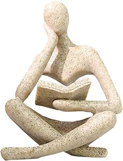 Estátua feminina de leitura dourada, esculturas de pensador, ornamento de arte abstrata, decoração de estatueta estética moderna, adequada para casa, sala de estar, quarto, escritório, prateleira,