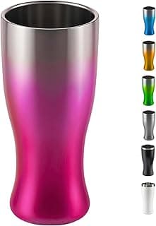 Copo Térmico Cerveja Inox 450 ml - Gelada 4 horas, Parede Dupla Isolamento, Base Emborrachada (Roxo)