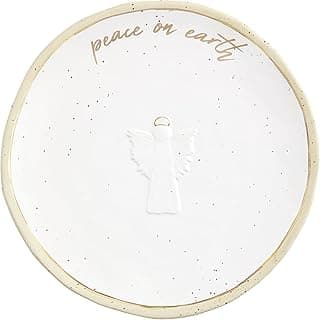 Mud Pie Prato de servir anjo redondo dourado, 30,5 cm de diâmetro