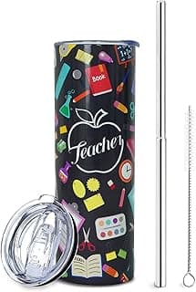 Presentes de agradecimento ao professor - presentes para professores para mulheres, homens - copo para professores, caneca, copo skinny - copos com isolamento térmico 590 ml - material para