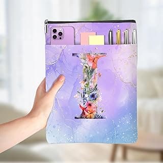 Flor Estética Inicial I Monograma Presentes Personalizados para Mulheres Presentes Livros Manga Livro Bolsa Protetora Capa para Livros Capa Protetora para Brochuras, Acessórios de Leitura para Leitura