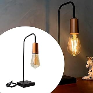 Abajur Luminária de Mesa Moderno Curvado Preto de Cobre Para Decoração Sala, Quarto, Cabeceira de Cama, Escritório, Casa