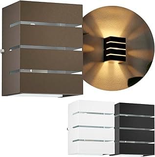 Arandela de Parede Externa em Alumínio com 3 Frisos e Soquete E27 (Marrom)