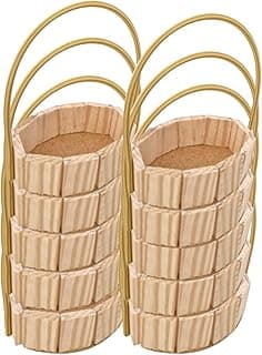 KIT Cesta de Madeira oval 10 Unidades Para Presente, Dia dos Pais, Dia dos Namorados, Dia das Mães e outras Comemorações com Alça P