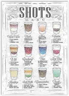 Placa Decorativa Shots Bebidas Decoração Bar Clube Poster