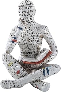 GRAPMKTG Estátua de mulher Pulp lendo, decoração de casa, escultura estética de pensador, decoração de quarto, decoração abstrata moderna para prateleira, mesa, mesa para sala de estar, escritório e