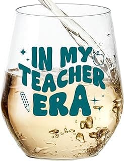 Presente de taça de vinho para professores | In My Teacher Era | Melhor presente de agradecimento para professores na graduação, Dia dos Namorados, Dia dos Professores para mulheres, homens, feito nos