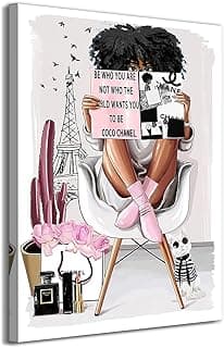 Arte de parede para quarto de meninas lendo moda impressão em tela banheiro decoração de parede moderna quarto feminino decoração de parede para quarto de meninas adolescentes pronto para pendurar (BE