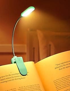 Monotremp Luzes de leitura para leitura à noite na cama, luzes de leitura recarregáveis de 80 horas de tempo de execução para livros na cama, 3 níveis de brilho × 3 temperaturas de cor, 37 g leve