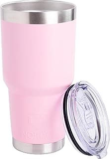 NORDAY | Copo com tampa - 850 g - Copo isolado rosa claro - Copos de aço inoxidável - Caneca de café de viagem com isolamento de parede dupla para suporte de copo de carro - Mantém a temperatura por
