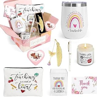 UAREHIBY Presentes de agradecimento de professores para mulheres com copo de professor de 340 g para presente de aniversário de professor, presente de volta às aulas de estudantes, presentes de