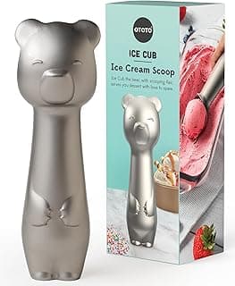 OTOTO Colher De Sorvete Urso Cub De Gelo - Utensílios De Cozinha Legais, Presentes Para Amigo Secreto, Acessórios De Cozinha Fofos, Presentes Divertidos, Colher De Sorvete Em Aço Inoxidável, Colher