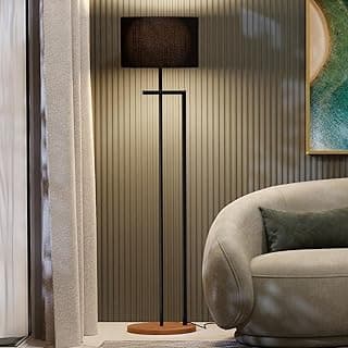 Luminária Indústrial de Chão Salone Preto com Cúpula Preta