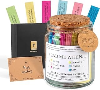 Frasco de versículo bíblico, Read Me When Bible Verses Jar, presentes cristãos para mulheres, homens, mãe, pai, amigo, Natal, Dia das Mães, presentes de formatura, presente religioso, frasco de