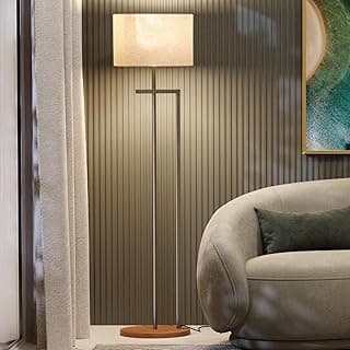 UNIDECOR CASA Luminária Aço Carbono Abajur de Chão Luxo Champanhe Cúpula Palha Italiana Salone