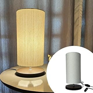 Abajur Luminária Mesa Deli 29 Cm Quarto Decoração Com Fiação Bivolt 110/220V Com Cúpula Cor Clara Base Madeira MDF E27