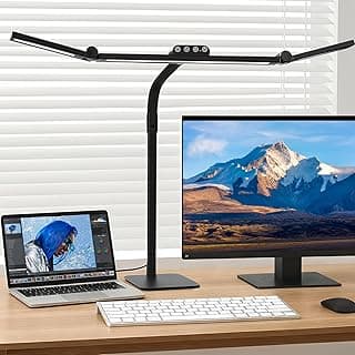 Lâmpada de mesa LED para escritório doméstico com base, braço giratório de pescoço de ganso ajustável de 71,6 cm, luz de mesa ultra brilhante, luminária de mesa arquiteta regulável para luz de