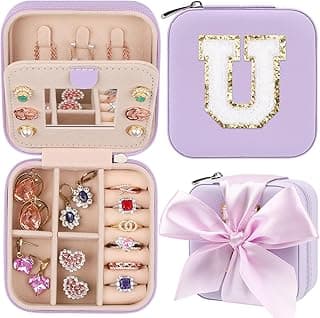 CHMI Caixa de joias roxa, organizador de joias de viagem, presentes femininos - aniversário, Natal