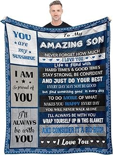 Presentes para filho, filhos, presentes de mãe, cobertor de filho, presente para filho, para meu filho, presentes de aniversário de filho, presentes de aniversário de formatura de Natal para filho