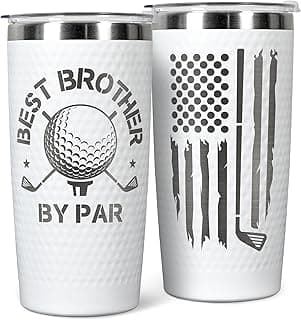 Presentes para irmão - Presentes de golfe para irmão - Presentes de aniversário de Natal de Dia dos Pais de irmãs, irmãos - Ideias de presente de golfe para golfistas, homens - Copo de aço