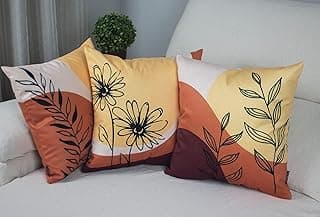 Kit 3 Capas de Almofada Floral Suede Ziper Invisível 45x45cm (Margarida - 45 x 45cm)