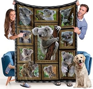 Cobertor de coala - Cobertor de lã para sofá super macio e aconchegante cobertor de cama leve de pelúcia felpuda e mantas para sofá, 127 x 152 cm, presente para amantes de animais