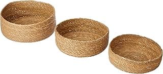 WOLFF - Conjunto 3 Cestos Redondos Retos de Fibra Natural