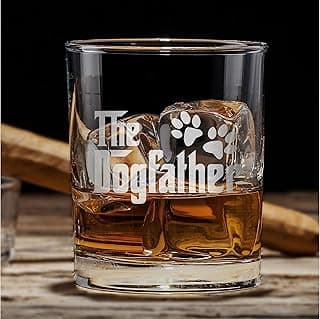 Promotion & Beyond Copo de uísque Dogfather Cute Paws - Presente engraçado para pai tio avô da filha filho esposa - Dia dos Pais