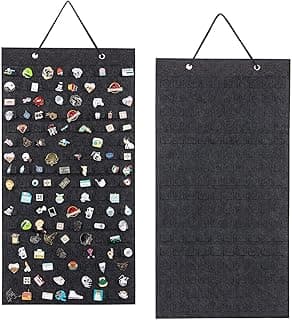 PACMAXI Organizador de broche de pendurar, estojo de armazenamento de pinos de exibição, suporte de armazenamento de coleção de broches, comporta até 96 pinos (não inclui nenhum acessório)