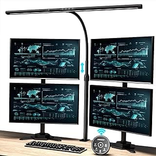 Lâmpada de mesa LED, 24 W 80 cm Lâmpada de mesa com controle de gestos, lâmpada de luz natural regulável lâmpada de monitor de proteção ocular para profissionais de escritório leitor arquiteto