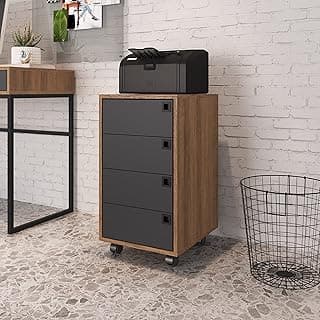 GAVETEIRO AVULSO 4 GAVETAS OF001 GRAFITE E MEL