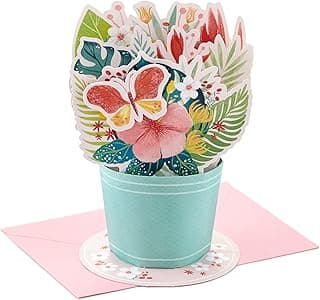 Hallmark Cartão pop-up Paper Wonder (buquê de flores) para o dia das mães, formatura, dia dos profissionais administrativos, dia das enfermeiras, primavera, qualquer ocasião